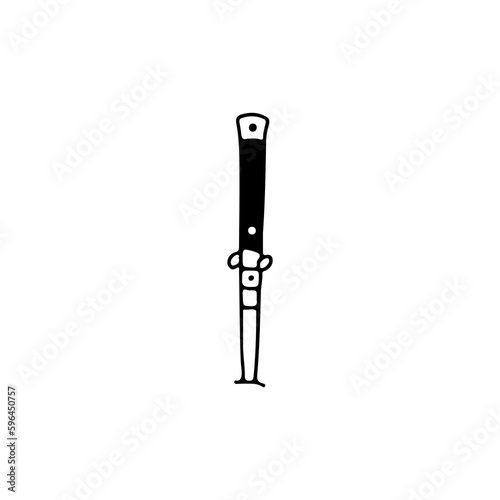 knife stabbing doodle illustration vector