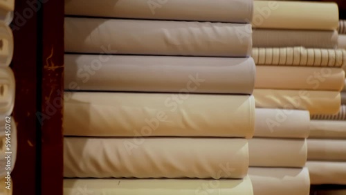 Shelf with Colored felt Rolls on sale in large fabric store