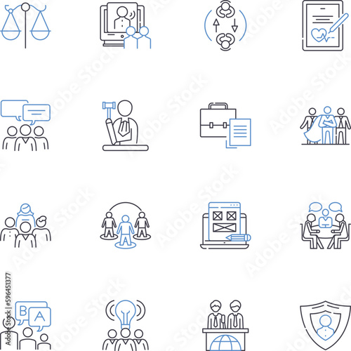 Credit union line icons collection. Membership, Community, Cooperative, Loans, Savings, Interest, Checking vector and linear illustration. Deposits,Mortgage,ATM outline signs set Generative AI