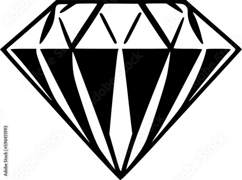 Diamond - Black and White Isolated Icon - Vector illustration