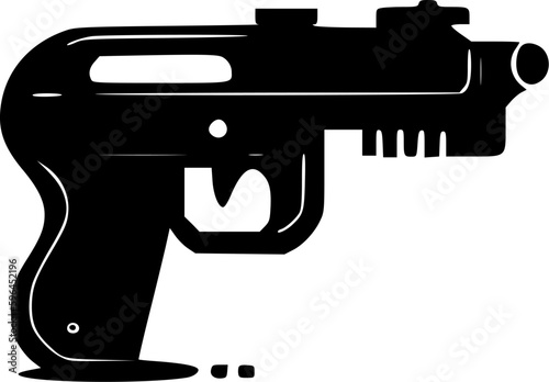 Gun - Black and White Isolated Icon - Vector illustration