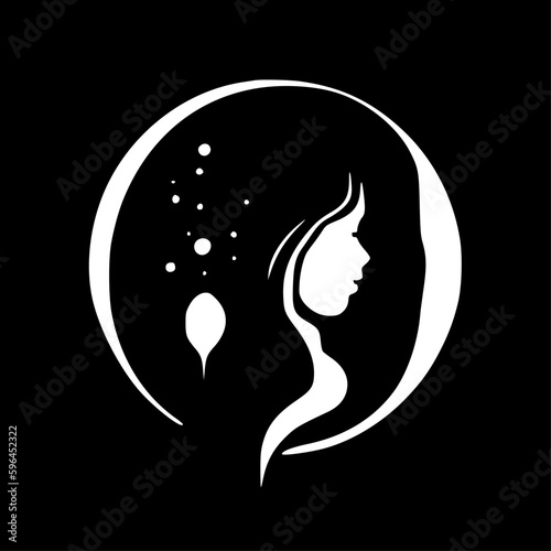 Pregnancy - Black and White Isolated Icon - Vector illustration