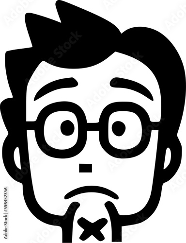Sarcastic - Minimalist and Flat Logo - Vector illustration