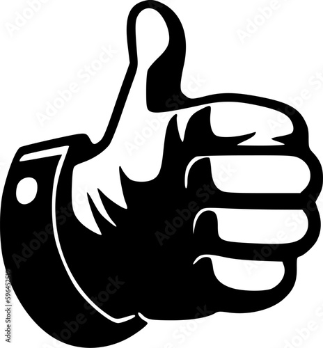 Thumbs | Black and White Vector illustration