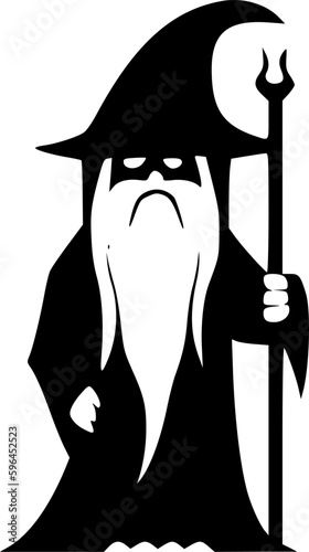Wizard - Minimalist and Flat Logo - Vector illustration