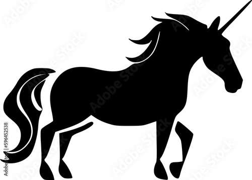Unicorns - Black and White Isolated Icon - Vector illustration