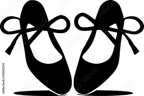 Ballet Shoes - Minimalist and Flat Logo - Vector illustration