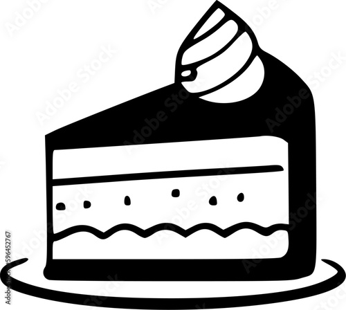 Cake - Black and White Isolated Icon - Vector illustration