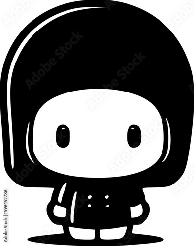 Chibi | Black and White Vector illustration