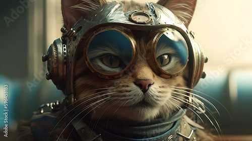 futuristic driver cat