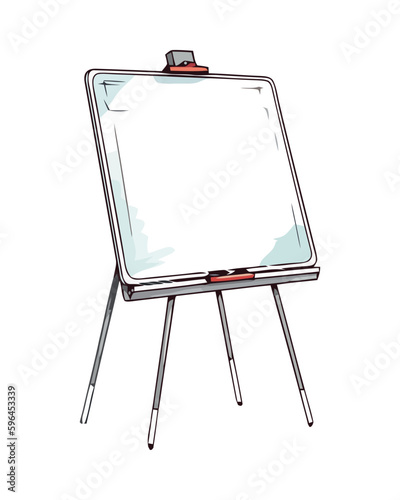 Teaching presentation on blank whiteboard