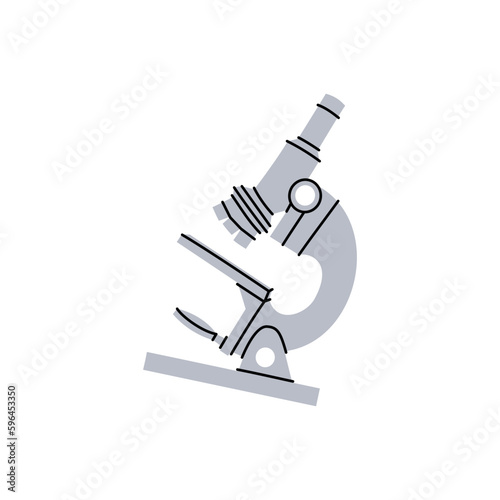 Microscope icon. Laboratory equipment silhouette. Vector illustration.