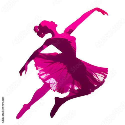 ballet dancer isolated on white vector illustration, generated ai