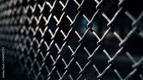 Close up of a chain link fence illustration with dark tones