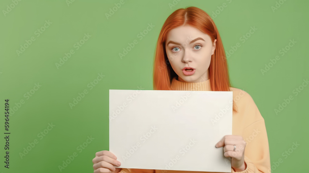 Frau zeigt Tafel Mockup Freude Verkäuferin Werbung Illustration (Generative AI) Digital Art Background Cover Hintergrund Frau zeigt Tafel Mockup Freude Verkäuferin Werbung Illustration (Generative AI) Digital Art Background Cover Hintergrund