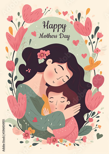 Happy Mothers Day card  A5 printable size  made by Generative AI