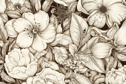 vintage sepia flowers background