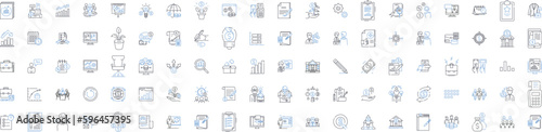 Agile Management line icons collection. Collaboration, Iterative, Scrum, Prioritization, Self-organizing, Empowerment, Sprint vector and linear illustration. Generative AI