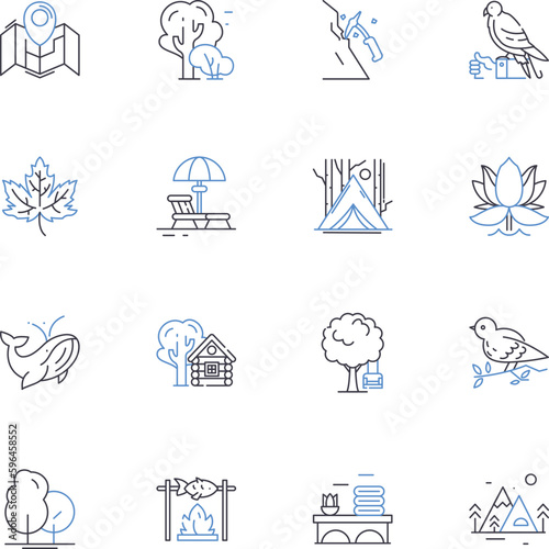 Hazardous journey line icons collection. Treacherous, Perilous, Harrowing, Dangerous, Risky, Life-threatening, Adventurous vector and linear illustration. Hazardous,Exciting,Thrilling Generative AI
