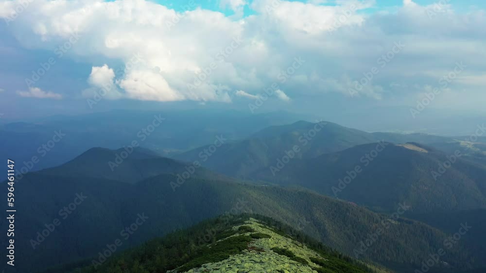 Aerial drone fly over beautiful Carpathian mountains forest Aerial drone fly over beautiful Carpathian mountains forest
