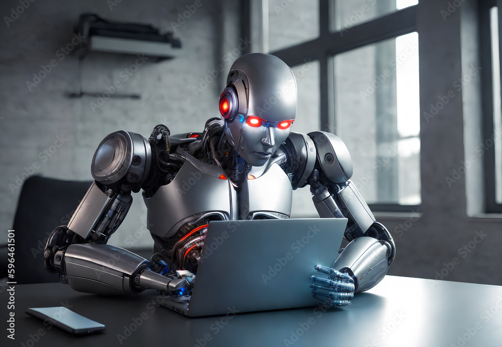 Cyborg robot humanoid artificial intelligence chat conversation automation, technology, innovation Cyborg robot humanoid artificial intelligence chat conversation automation, technology, innovation