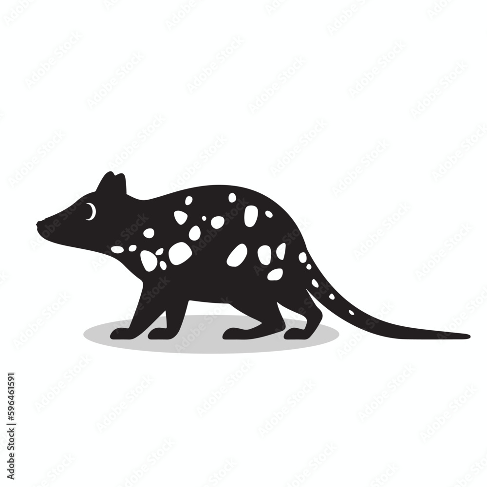 Quoll silhouettes and icons. Black flat color simple elegant Quoll animal vector and illustration.