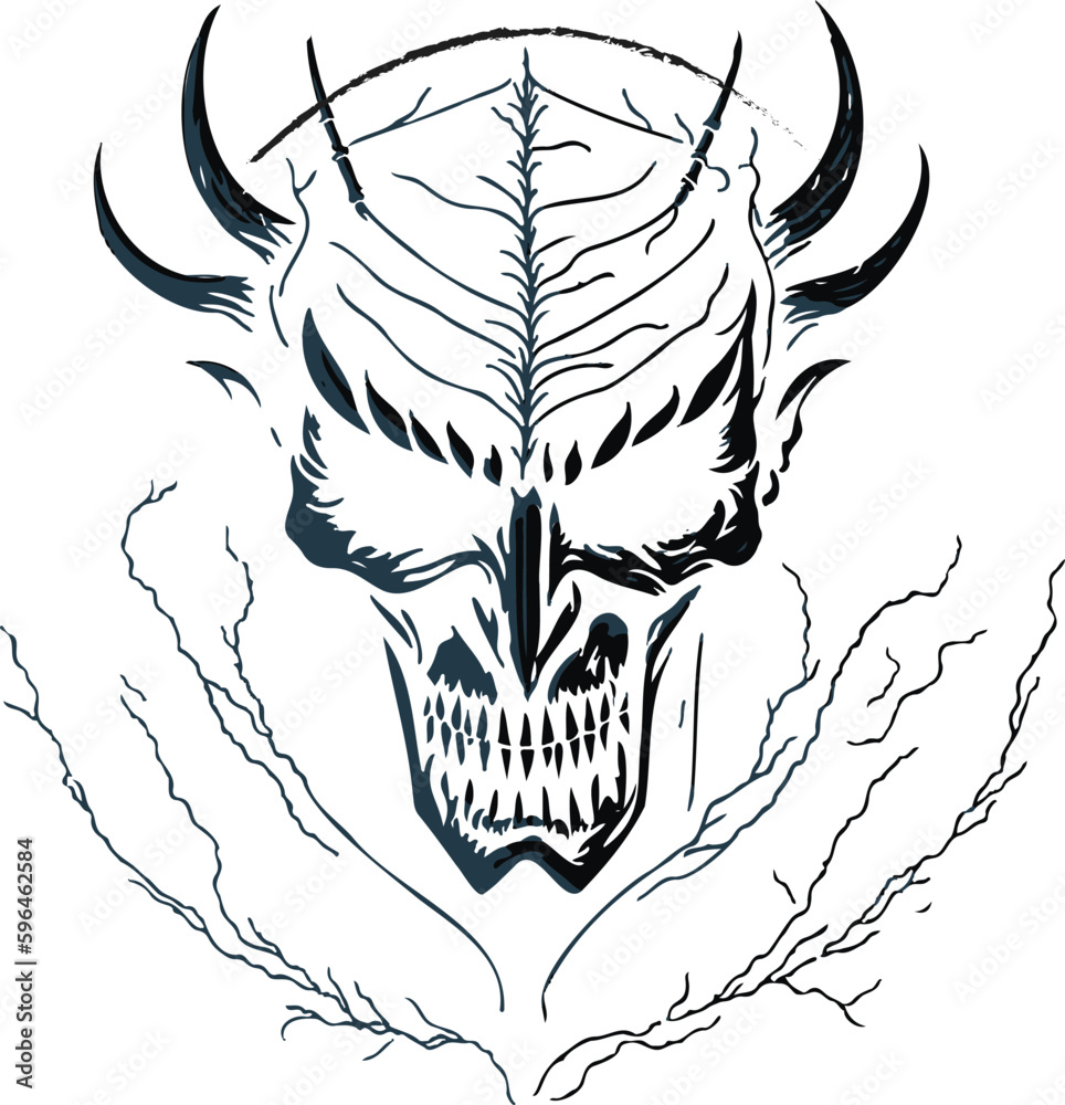 Obraz premium Skull Of Death Vector File Tattoo Design