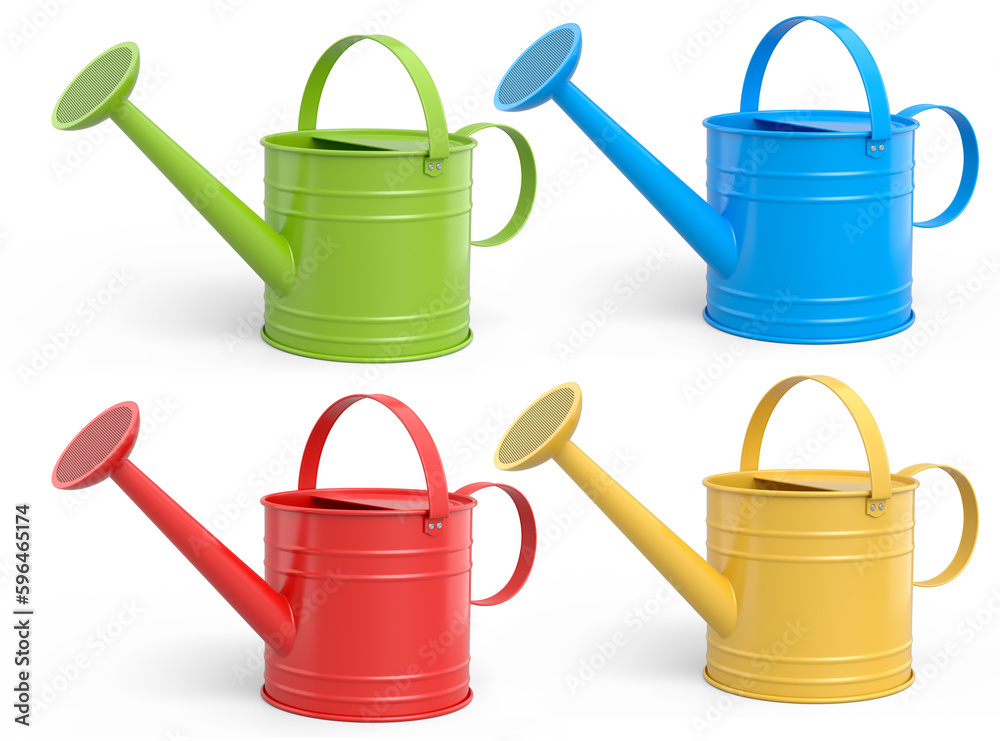 Set of garden tools and supplies for gardener and flower pots in garden Set of garden tools and supplies for gardener and flower pots in garden