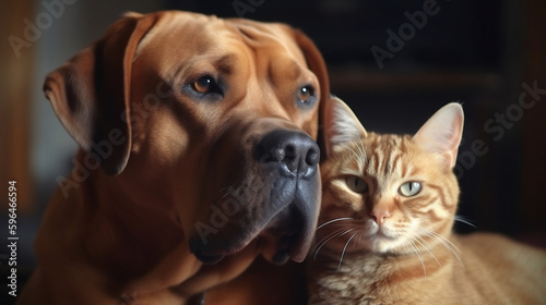 dog and cat friendship, Generative Ai