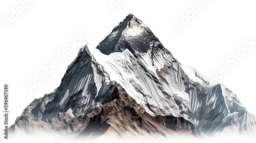 Mount Everest isolated on white background. Generative AI
