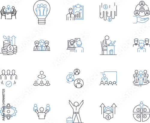 Opportunity and chance line icons collection. serendipity, lottery, fate, probability, breakthrough, possibility, occasion vector and linear illustration. prospect,gamble,stroke outline Generative AI