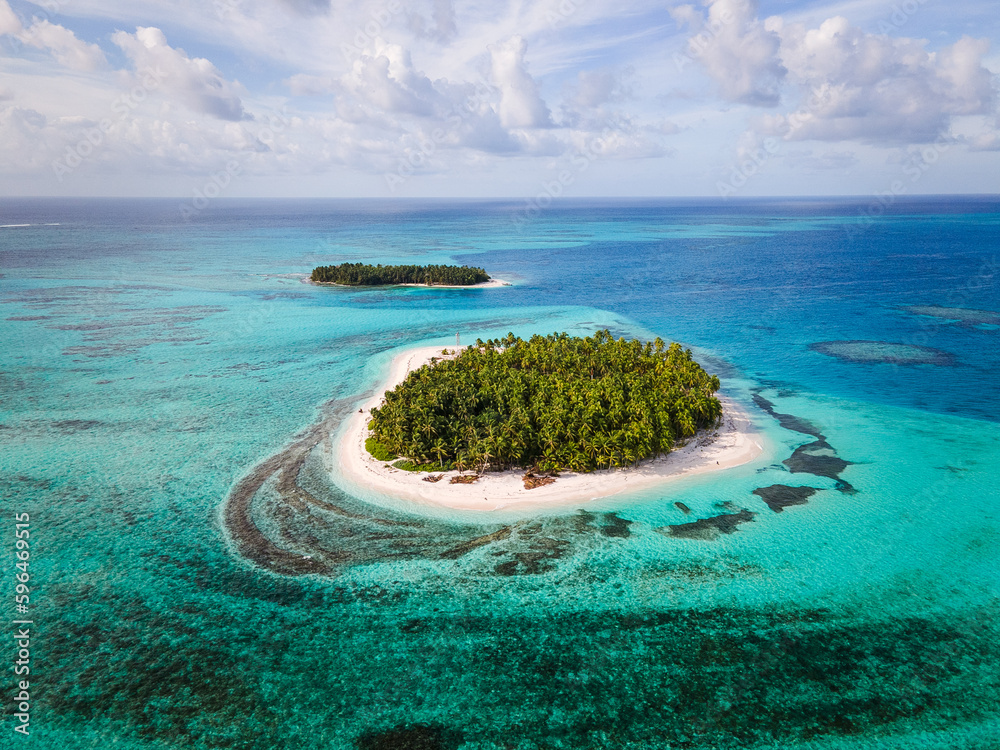 aerial view of san andres island in Colombia, sea of seven colors