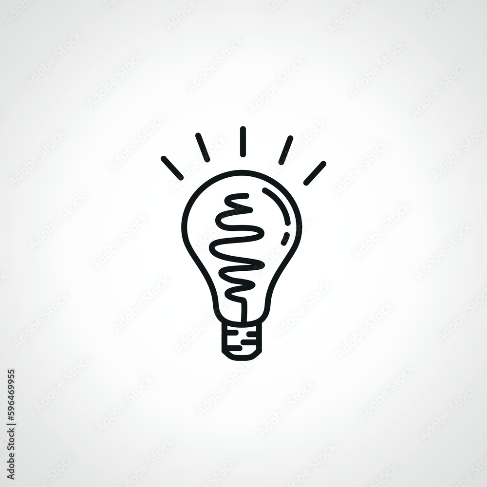Light Bulb line icon. Idea sign, bulb outline icon Light Bulb line icon. Idea sign, bulb outline icon