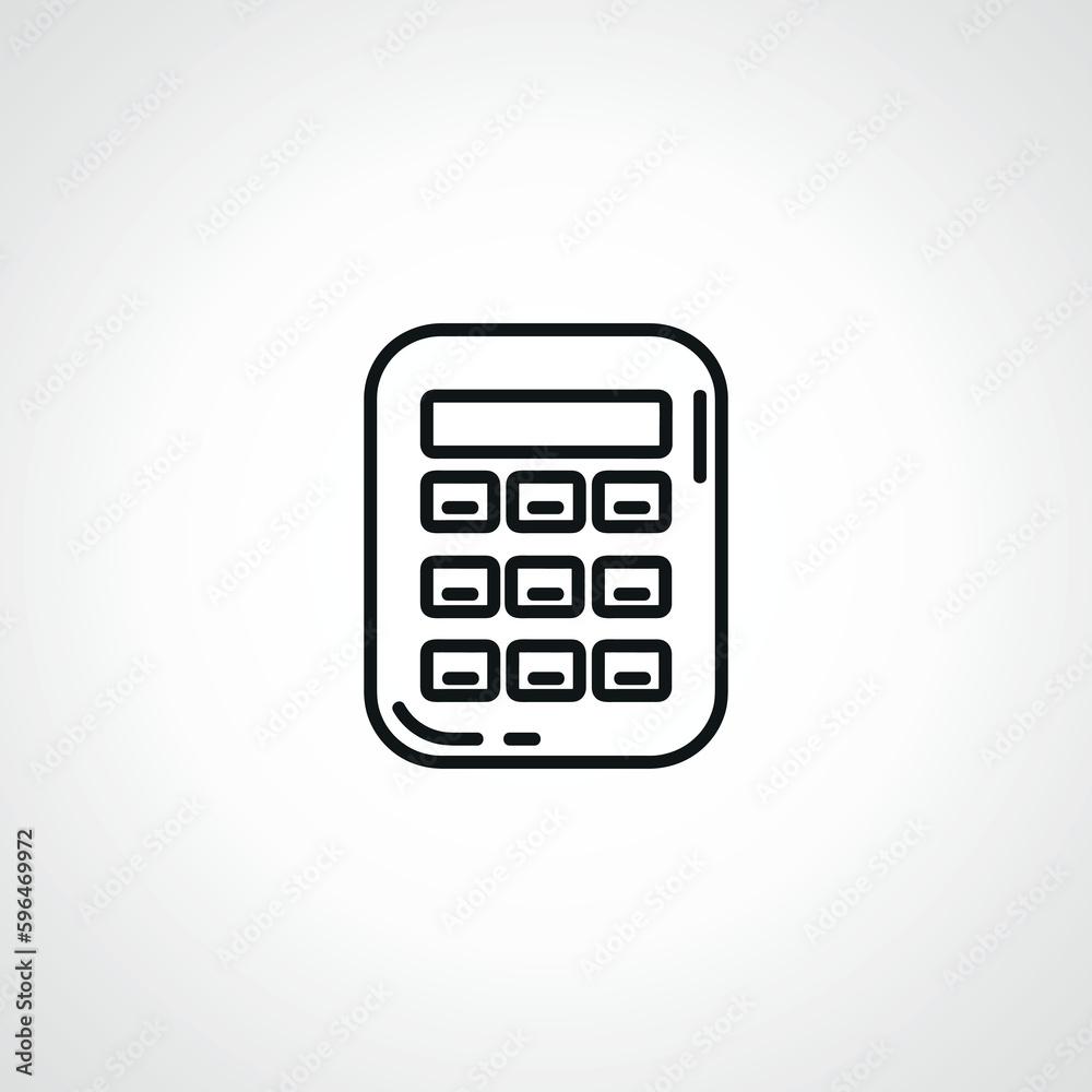 Calculator line icon. Calculator outline icon Calculator line icon. Calculator outline icon
