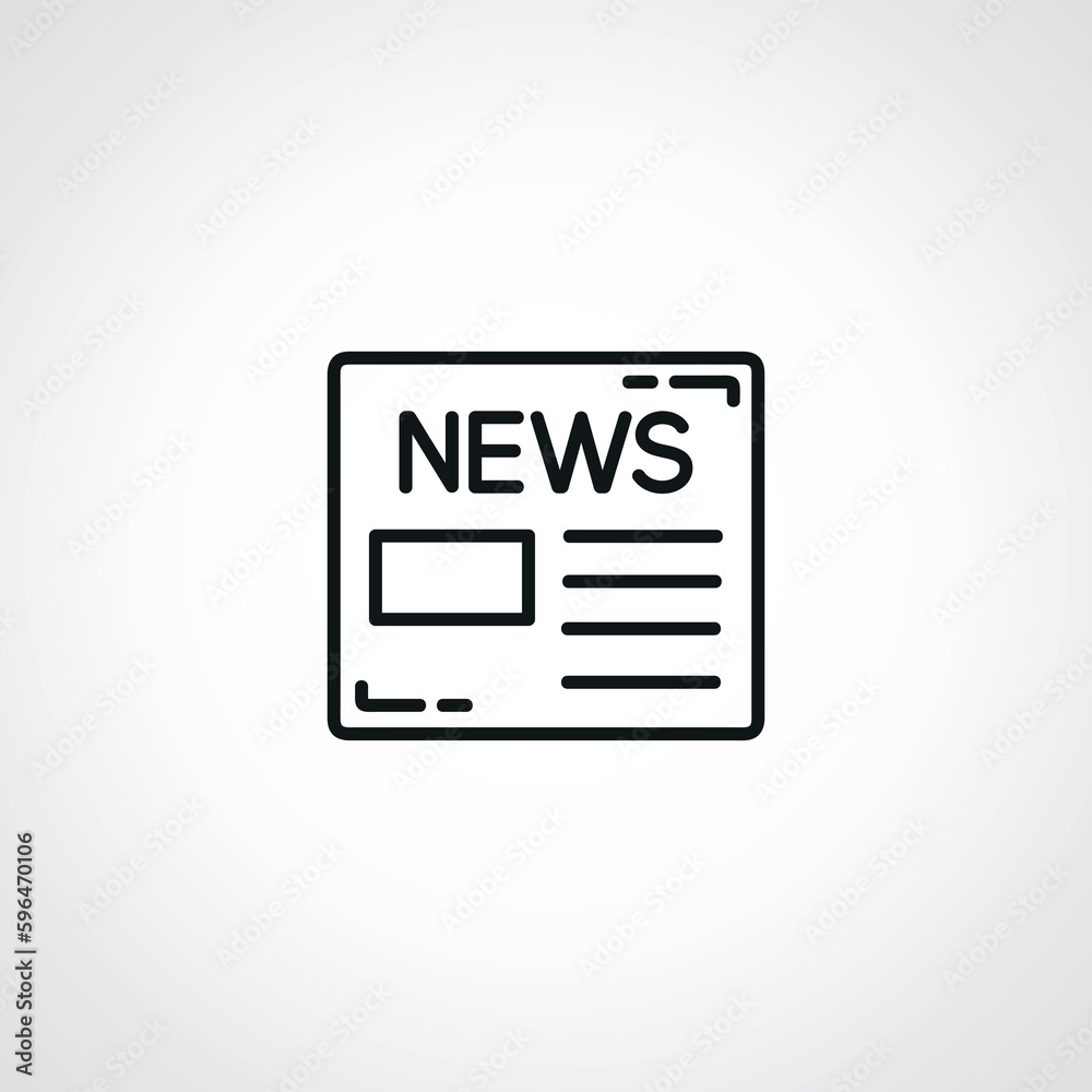Newspaper line icon, news outline icon Newspaper line icon, news outline icon
