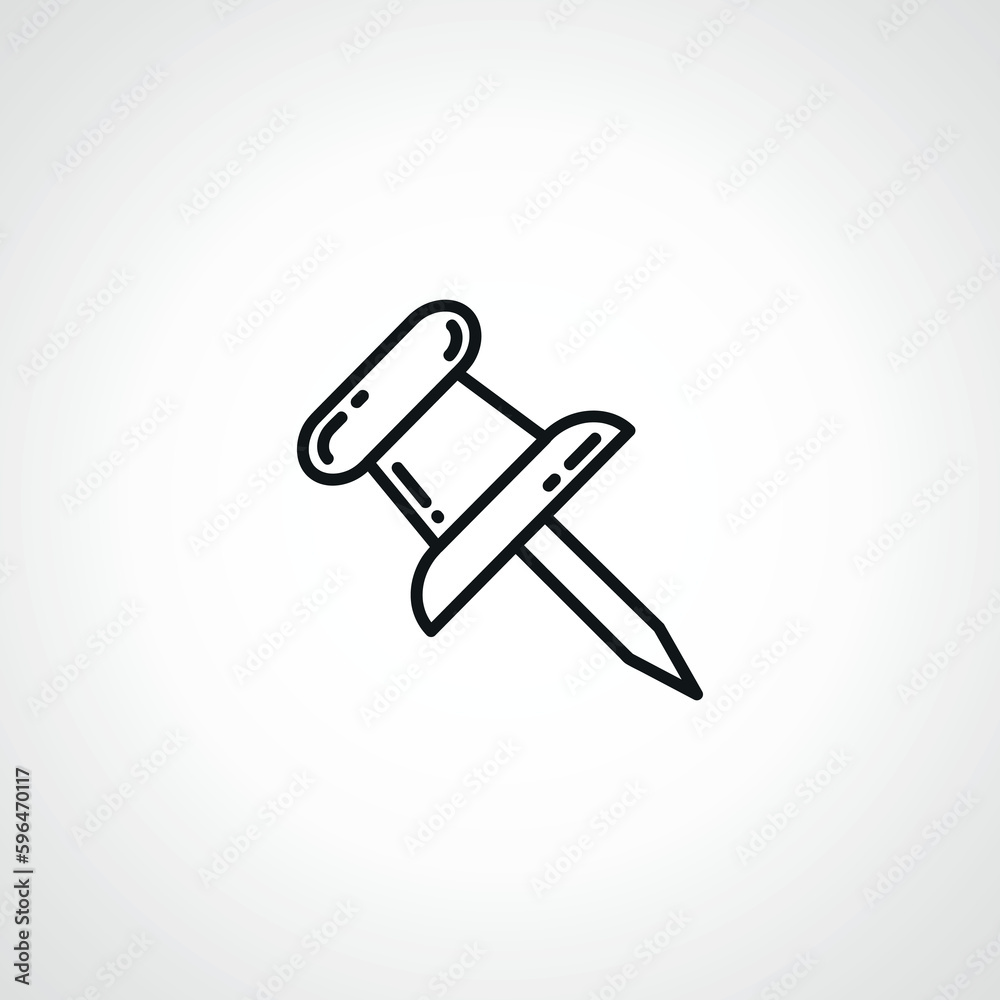 push pin line icon. push pin outline icon push pin line icon. push pin outline icon