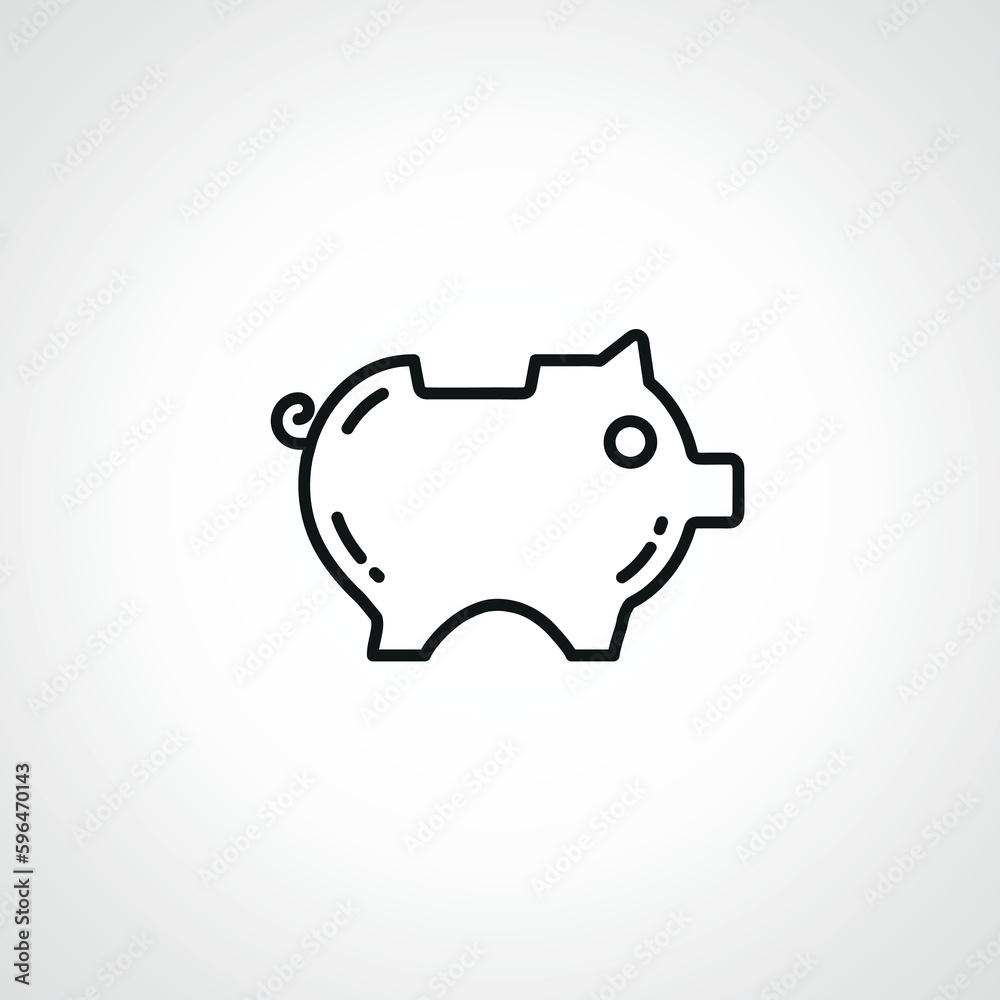 piggy bank line icon. piggy bank outline icon piggy bank line icon. piggy bank outline icon