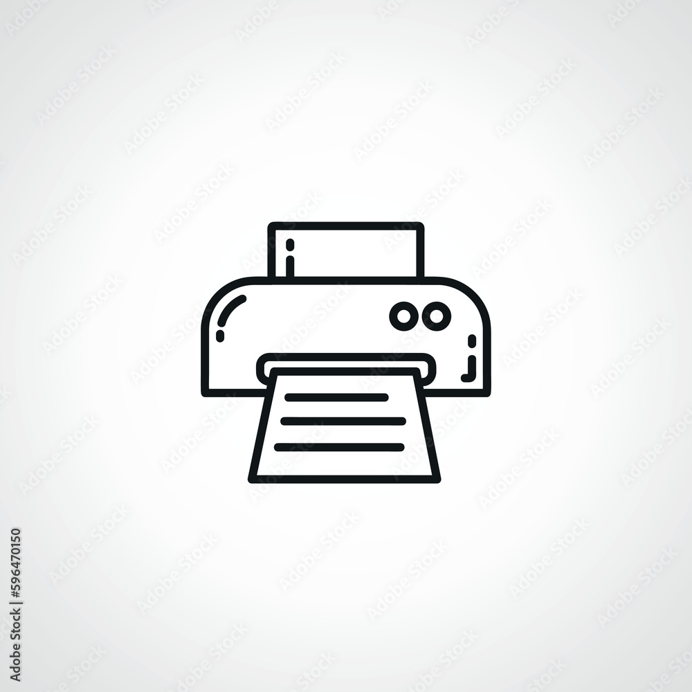 printer line icon. printer outline icon printer line icon. printer outline icon