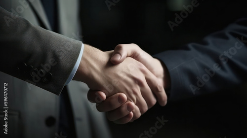 Handshake business concept. Neural network AI generated. © Margo_Alexa