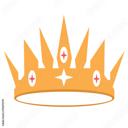 Isolated colored king or queen golden crown icon Vector