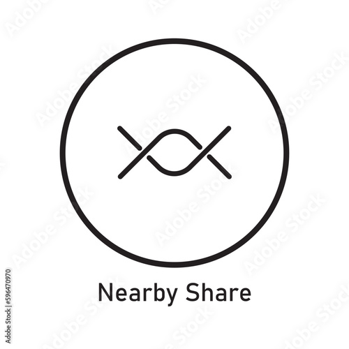 Nearby Share Icon Vector Image Illustration. Mobile Phone Icon