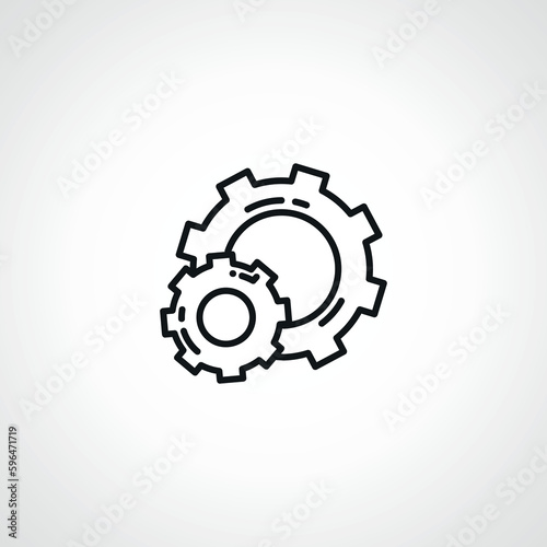 gear icon, cog wheel, engine circle, gear outline icon