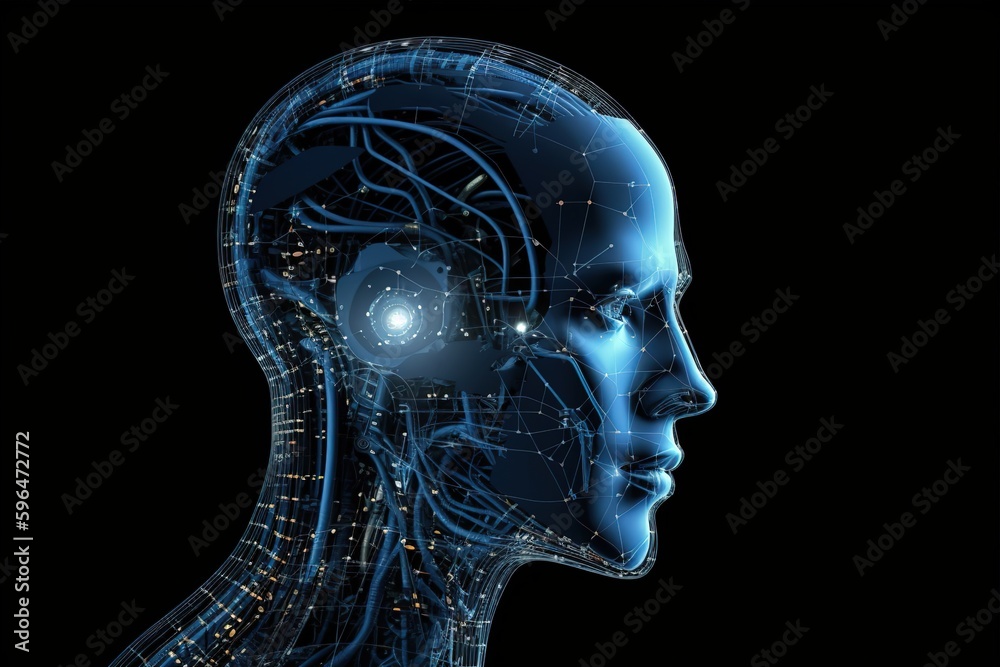 Fototapeta premium futuristic android head