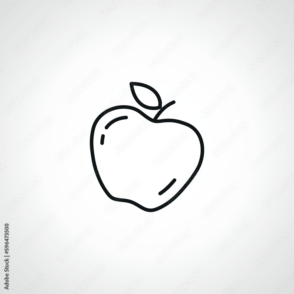 Apple line icon. Apple outline icon Apple line icon. Apple outline icon