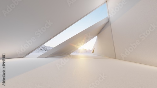 Wallpaper Mural Architecture background geometric arched interior 3d render Torontodigital.ca