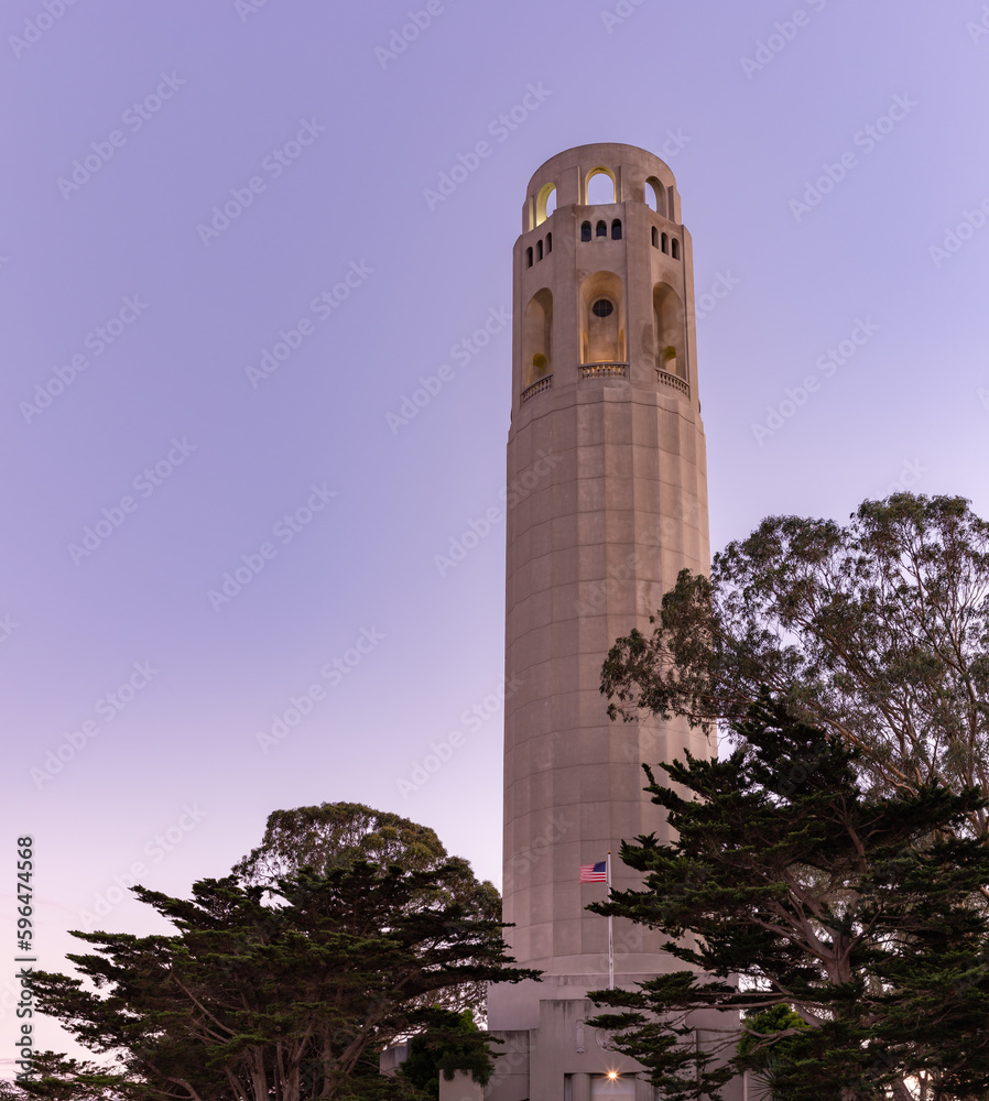 Coit Tower at Sunset