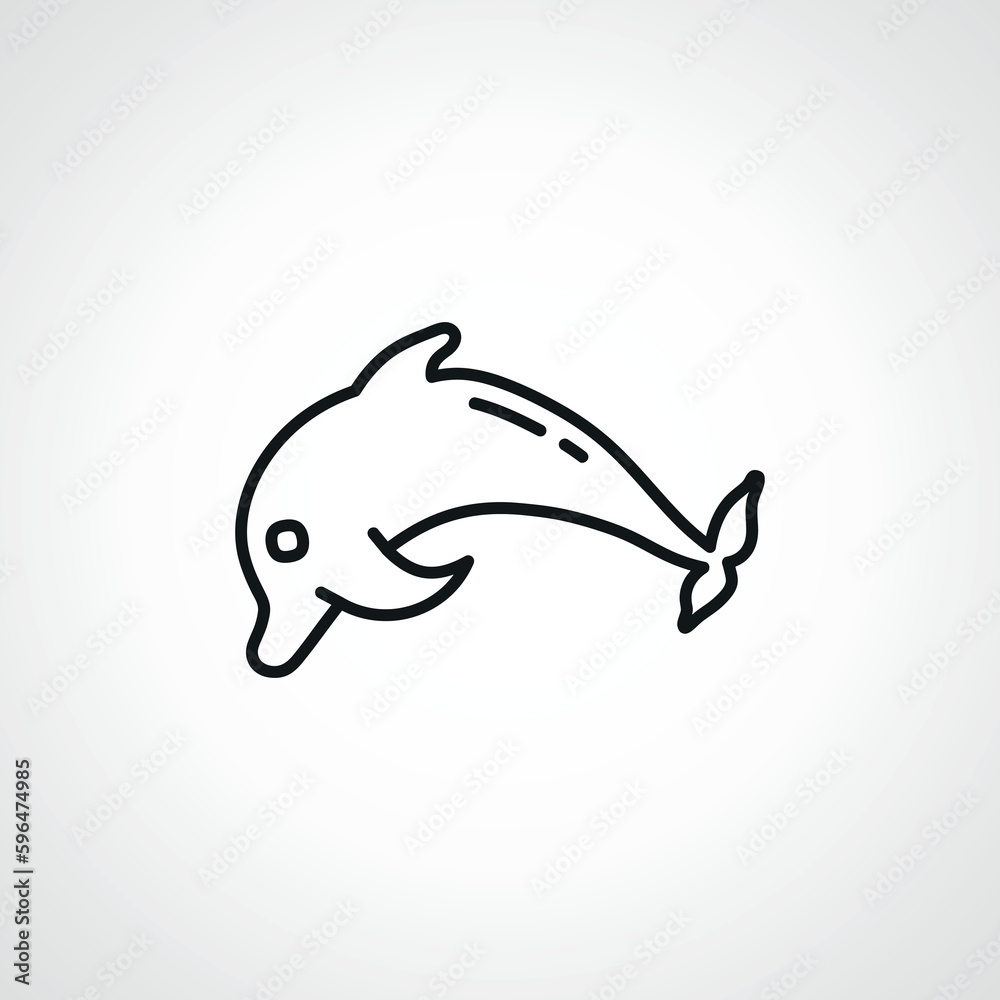 Obraz premium dolphin line icon. dolphin outline icon