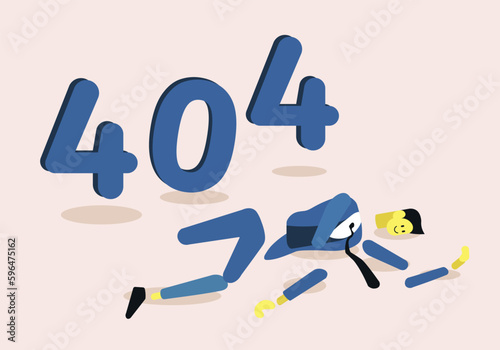 Error404. Business disruption.  business concept vector illustration. photo