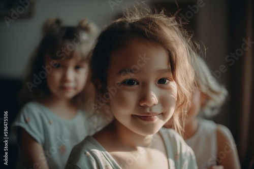 young child teen girl with ...