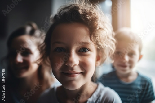 young child teen girl with ...